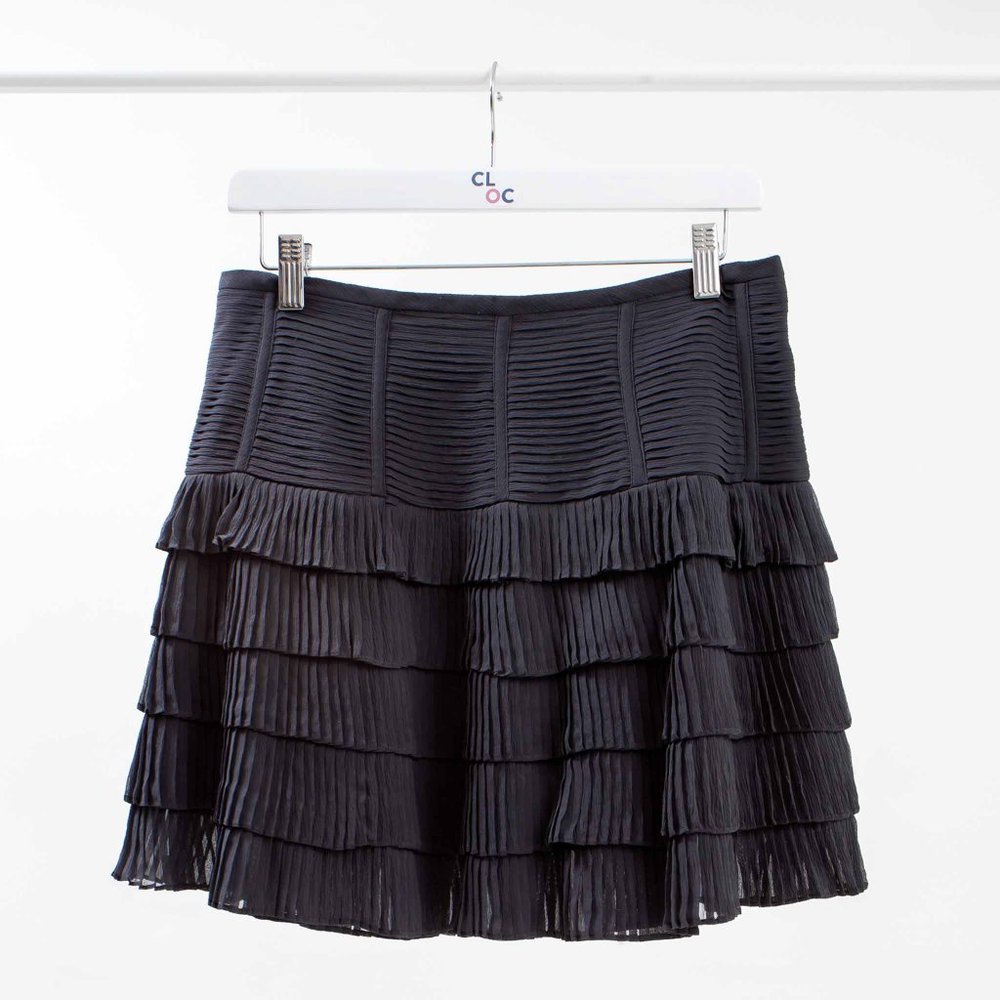 Club Monaco Tiered Pleated Mini Skirt